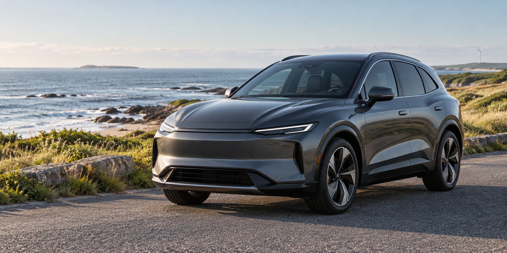 Illustrative electric crossover on the New England coast